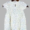 White Blue Floral Print Kids Frock