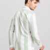 Premium Oxford Cotton Green Stripes Casual Shirt (SF)