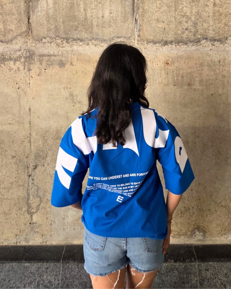 Light Blue Short Sleeve, Oversized T-Shirt