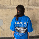 Dark Blue Short-Sleeved, Oversized T-shirt