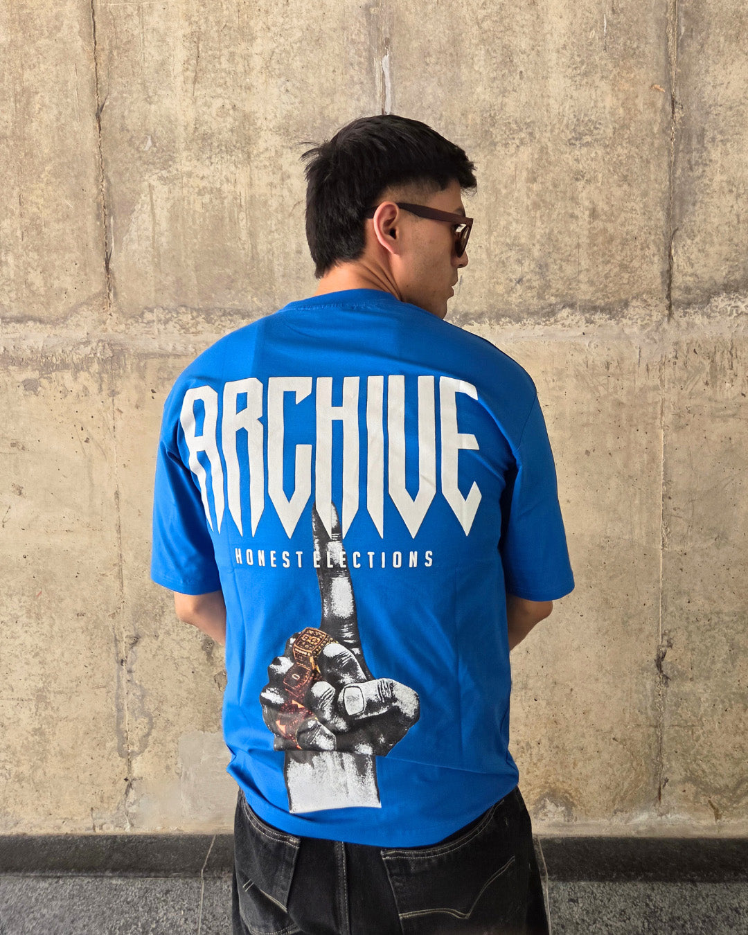 Blue Short-Sleeved, Oversized T-shirt