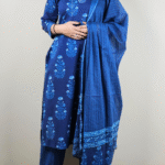 Magenta Floral Print 3 Pcs Kurti Set