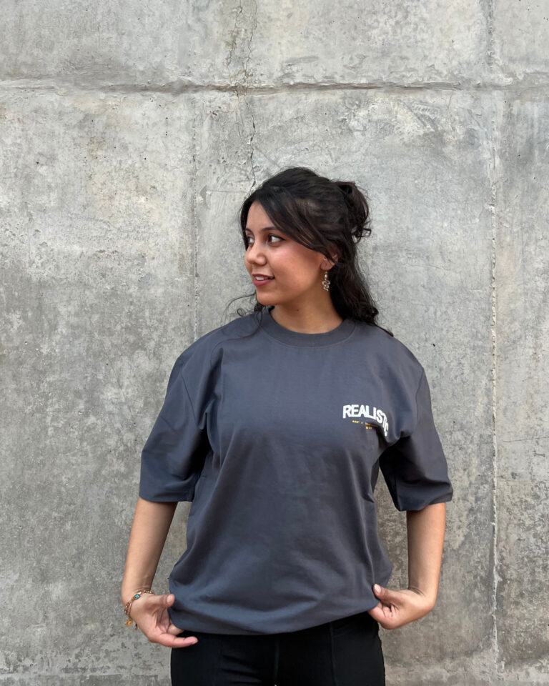 Grey Crew Neck Men's Oversized T-Shirt