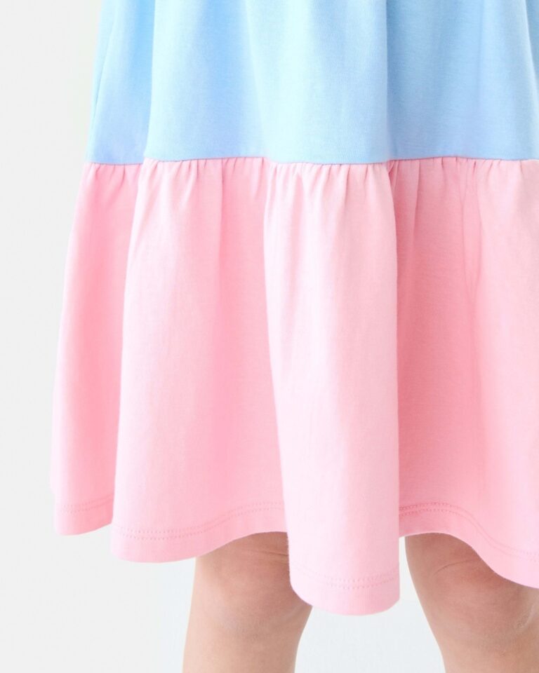 Colour Block Tiered T-shirt Dress