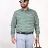Sea Green Jaipuri Full Sleeve Printed Shirt for Men