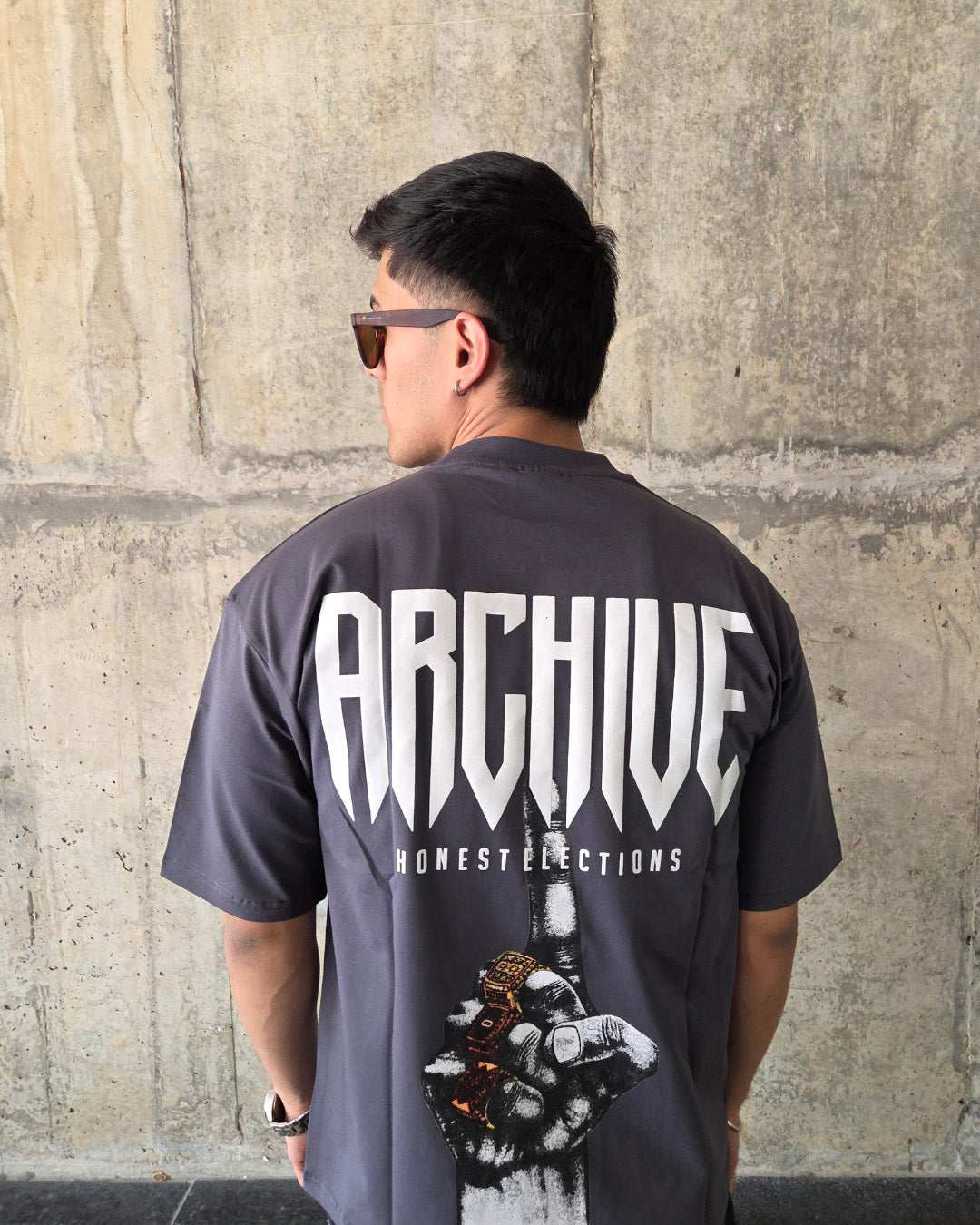 Grey Short-Sleeved, Oversized T-shirt