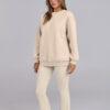 Women Beige Bootcut Flared High-Rise Trousers