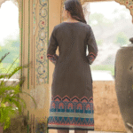 Brown Ajrak Print 3 Pcs Suit