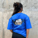 Dark Blue Crew Neck Men's Oversized T-Shirt