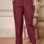 Burgundy Anarkali 3 Pcs suit With Matching Sequence Embroidery