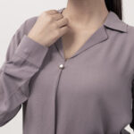 Levender V  Neck Pintex Top