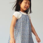 Kid's Sky Blue Floral Print  A - Line Dress