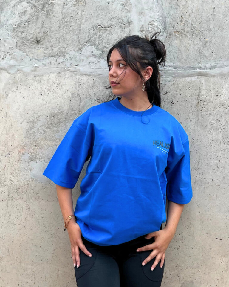 Dark Blue Crew Neck Men's Oversized T-Shirt