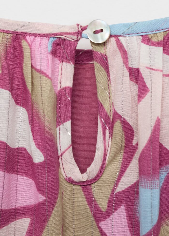 Purple Color With Leaf  Pattern Kids Frock