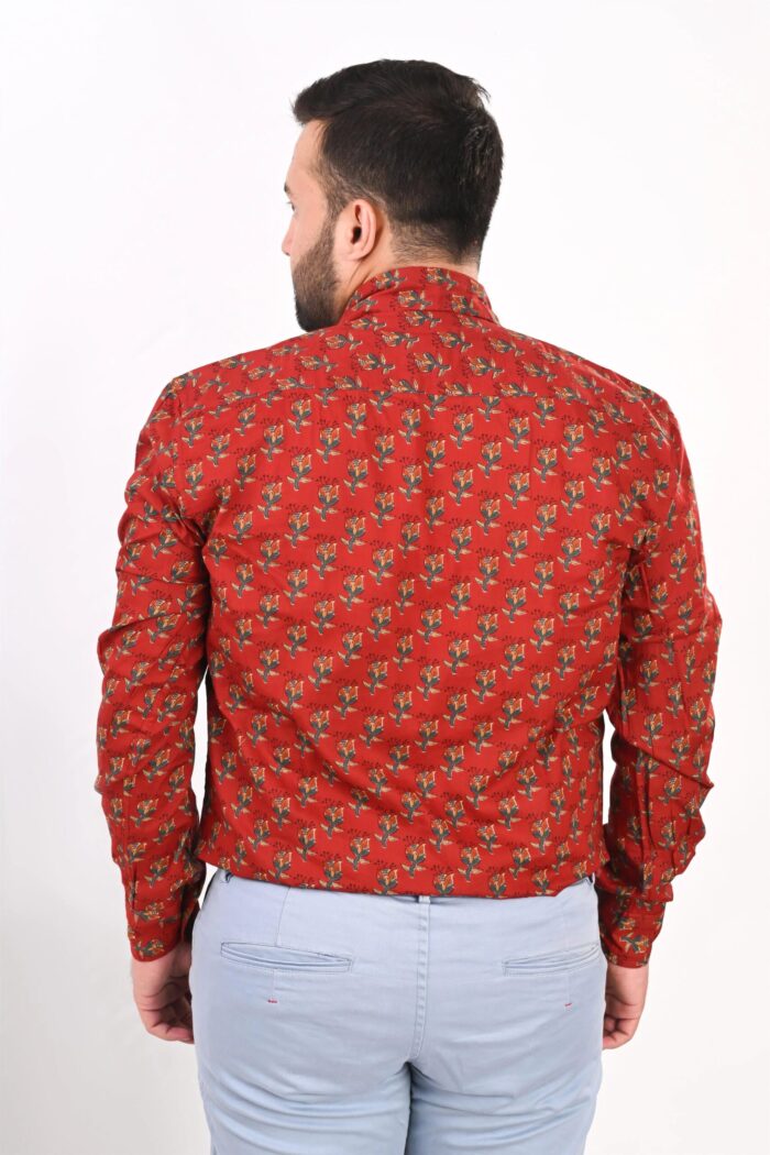 Rust Jaipuri Full Sleeve Printed Shirt for Men