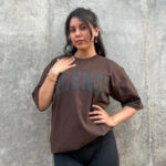 Brown Short-Sleeved, Oversized T-shirt