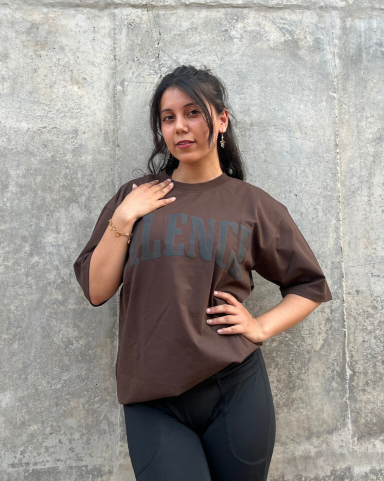 Brown Short-Sleeved, Oversized T-shirt