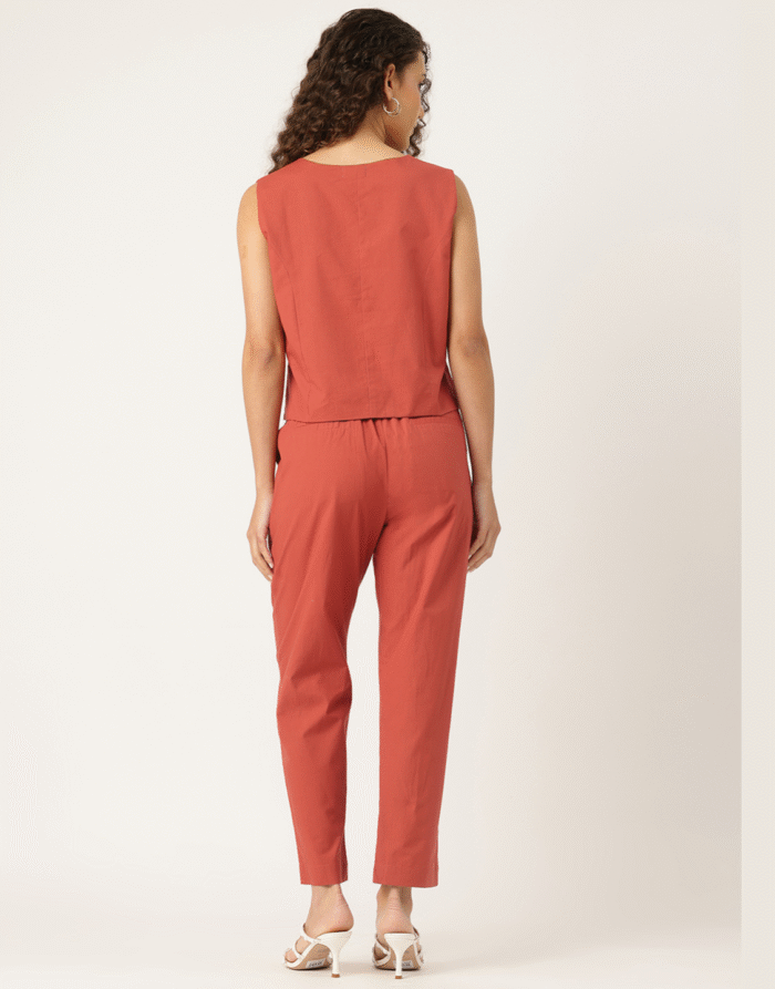 Rust waist coat set 2 piece