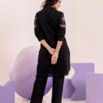 Avery black embroidered co-ord set trooking