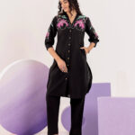 Avery black embroidered co-ord set trooking