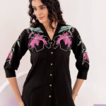 Avery black embroidered co-ord set trooking