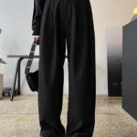 Black Straight Fit Tailored Pants