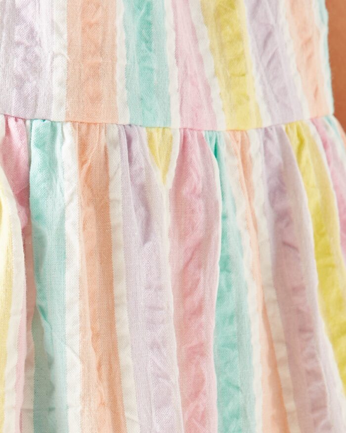 multicolor sleeveless striped dress