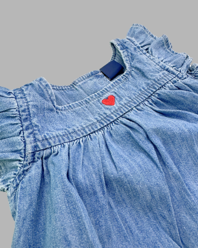 Baby Ruffeled Denim Dress