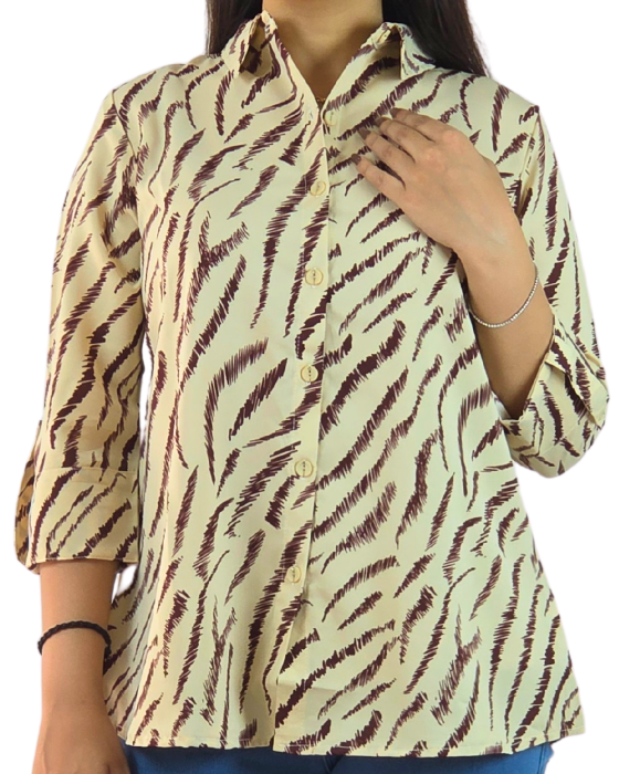 Beige_Safari_Print_Collared_Shirt_2 Beige Safari Print Collared Shirt
