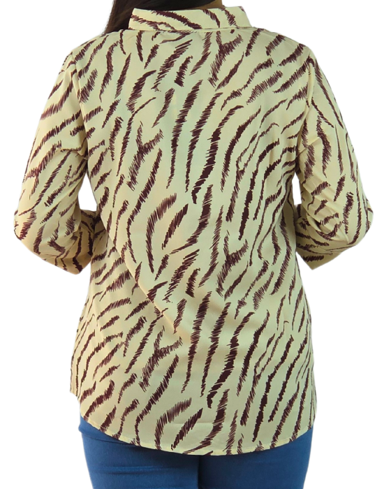 Beige_Safari_Print_Collared_Shirt_3 Beige Safari Print Collared Shirt
