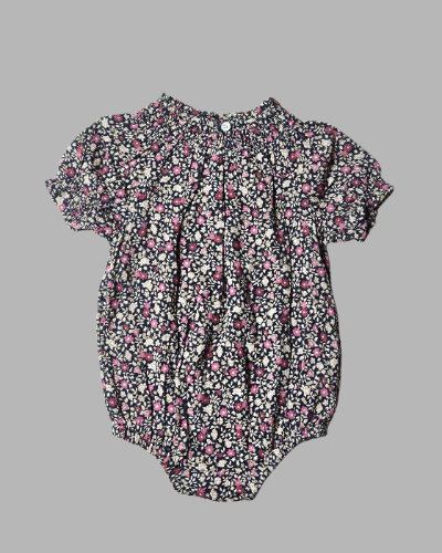 Black Color Cotton Flex Embroidered Romper