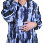 Women Black Melino Print Queen Collar Shirt