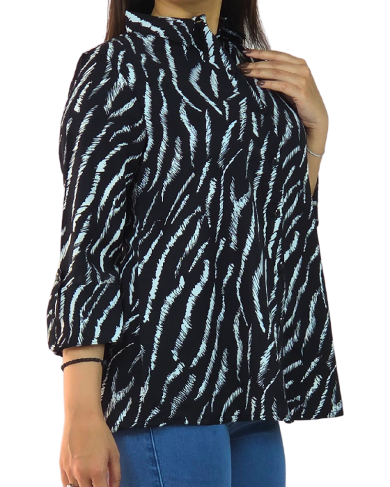 Light Yellow Safari Print Floral Print Tunic Top