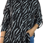 Light Yellow Safari Print Floral Print Tunic Top