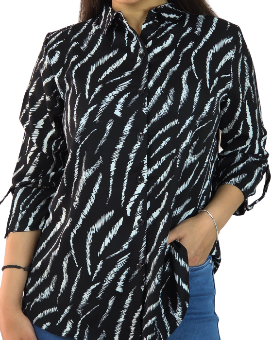 Light Yellow Safari Print Floral Print Tunic Top