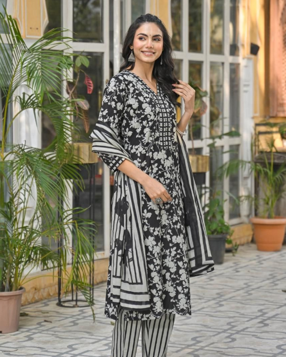 Mustard Yellow V Neck 3 Pcs Suit