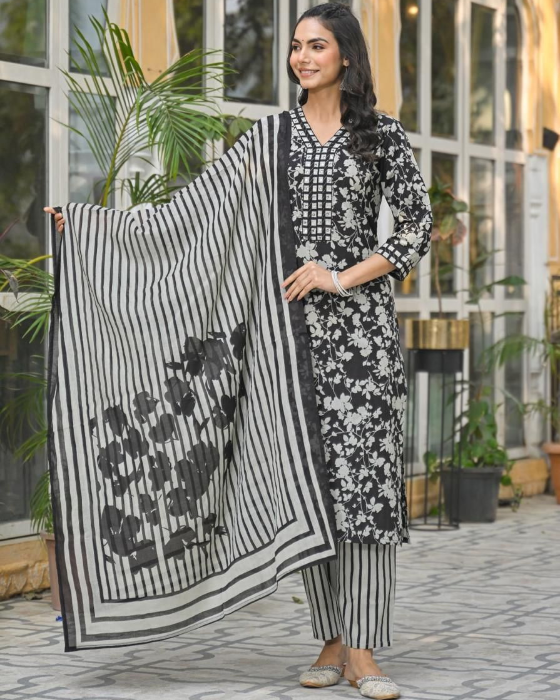 Mustard Yellow V Neck 3 Pcs Suit