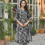 Mustard Yellow V Neck 3 Pcs Suit