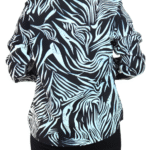 Black With White Mandarin Neck Tunic Top