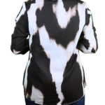 Black Collar Neck Glam Print Shirt