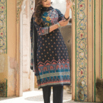 Blue Ajrak Print 3 Pcs Suit