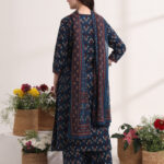 Blue Anarkali Ajrak Print Kurta Set