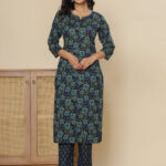 Red Digital Print Cotton 3 Pcs Suit