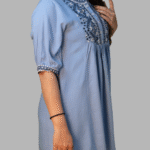 Blue Round Neck Tunic Top