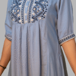 Blue Round Neck Tunic Top