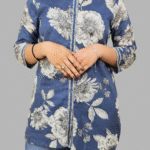 Blue Sunflower Print Kurti