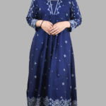 Blue_V_Neck_2_Pcs_Anarkali_Kurta_Set_5 Blue V Neck 2 Pcs Anarkali Kurta Set