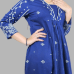 Blue_V_Neck_2_Pcs_Anarkali_Kurta_Set_7 Blue V Neck 2 Pcs Anarkali Kurta Set