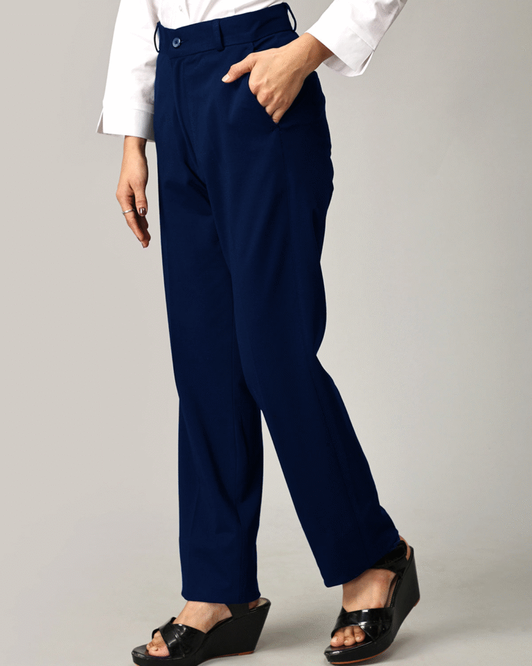 Blue Tencel Fabric Formal Trousers