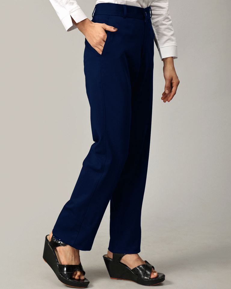 Blue Tencel Fabric Formal Trousers